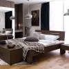 Dunkles Massivholz Bett Ceolata in Buche Wenge lackiert
