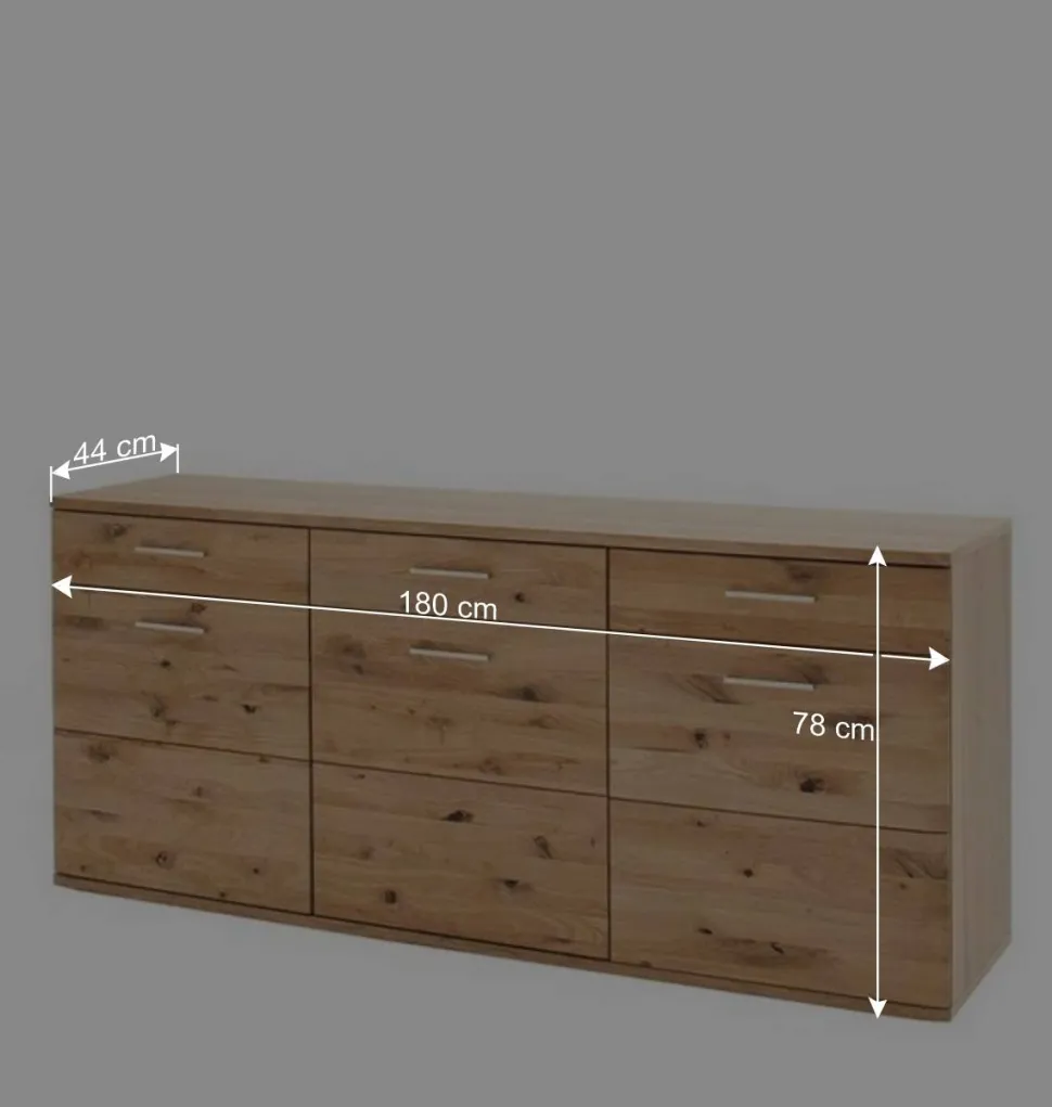Echtholz Sideboard in Eiche Bianco - Crokas