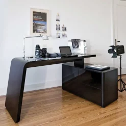 Eck PC Schreibtisch Cigemba in Schwarz