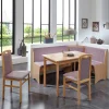 Eckbankgruppe in Rosa Jutta & Buchefarben (vierteilig)