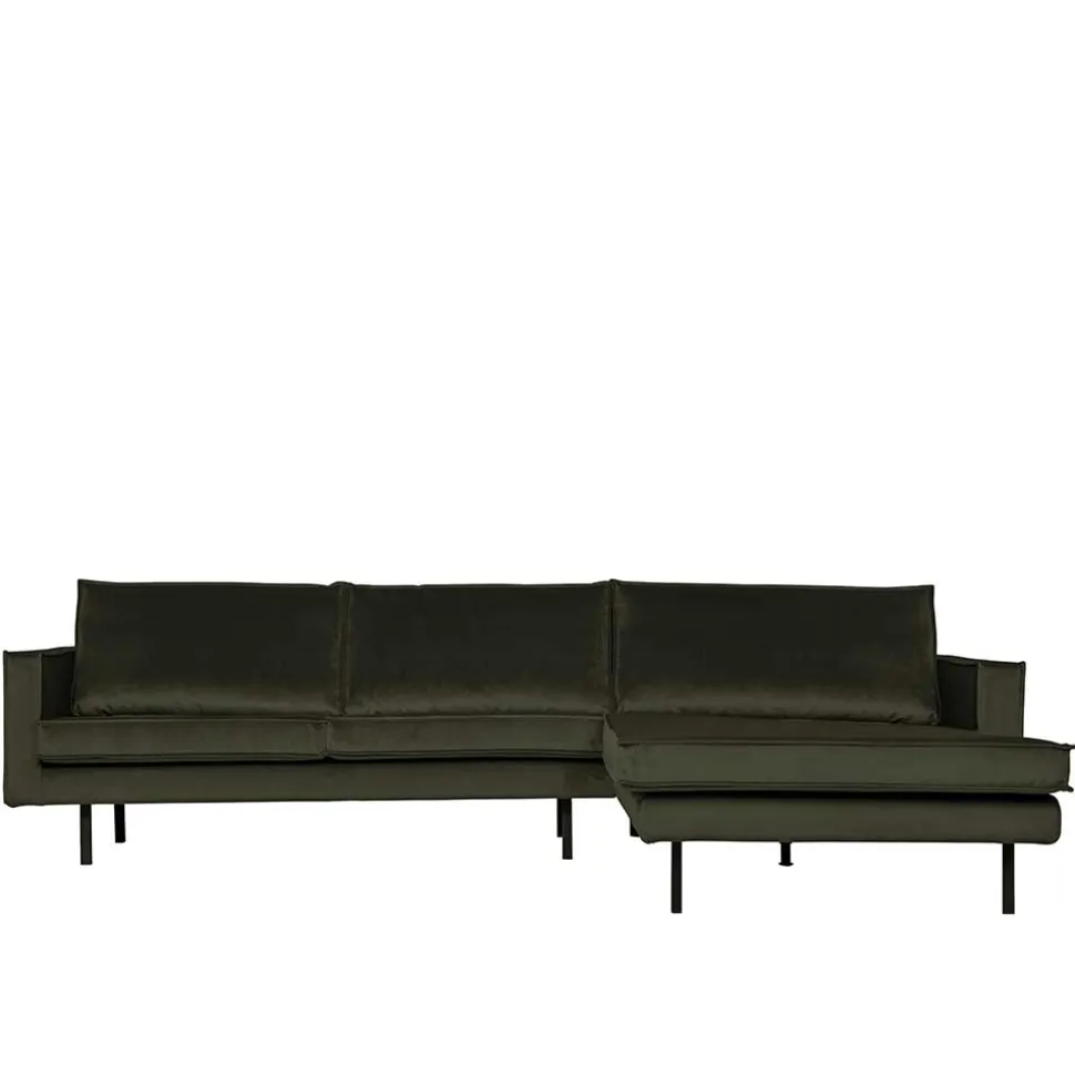 Eckcouch in Dunkelgrün Velvet - Mapel