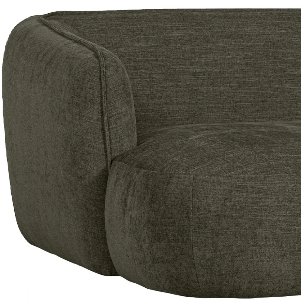 Eckcouch in Graugrün Webstoff - Grover