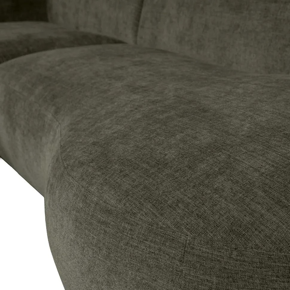 Eckcouch in Graugrün Webstoff - Grover