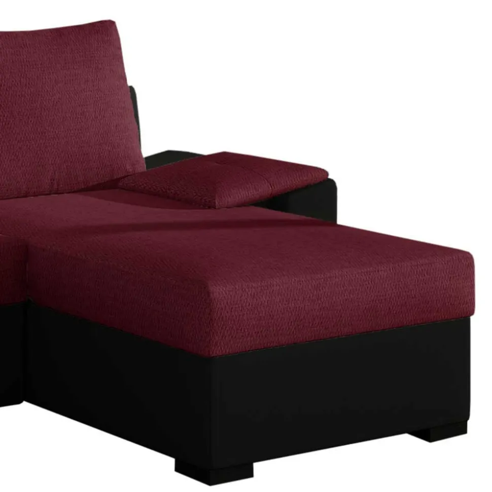 Eckcouch in Magenta und Schwarz - Piratro