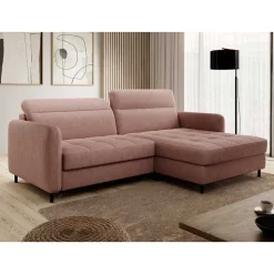 Eckcouch Schlafsofa in Altrosa - Drujano
