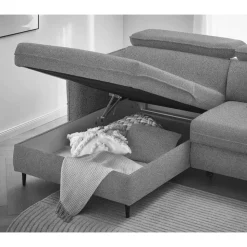 Eckcouch Schlafsofa in Altrosa - Drujano