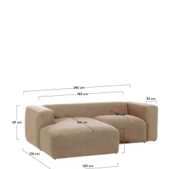 Eckcouch Sofalandschaft in Beige Chenille - Ruhnau