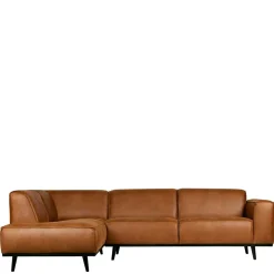 Eckgarnitur Ledercouch in Cognac - Liano
