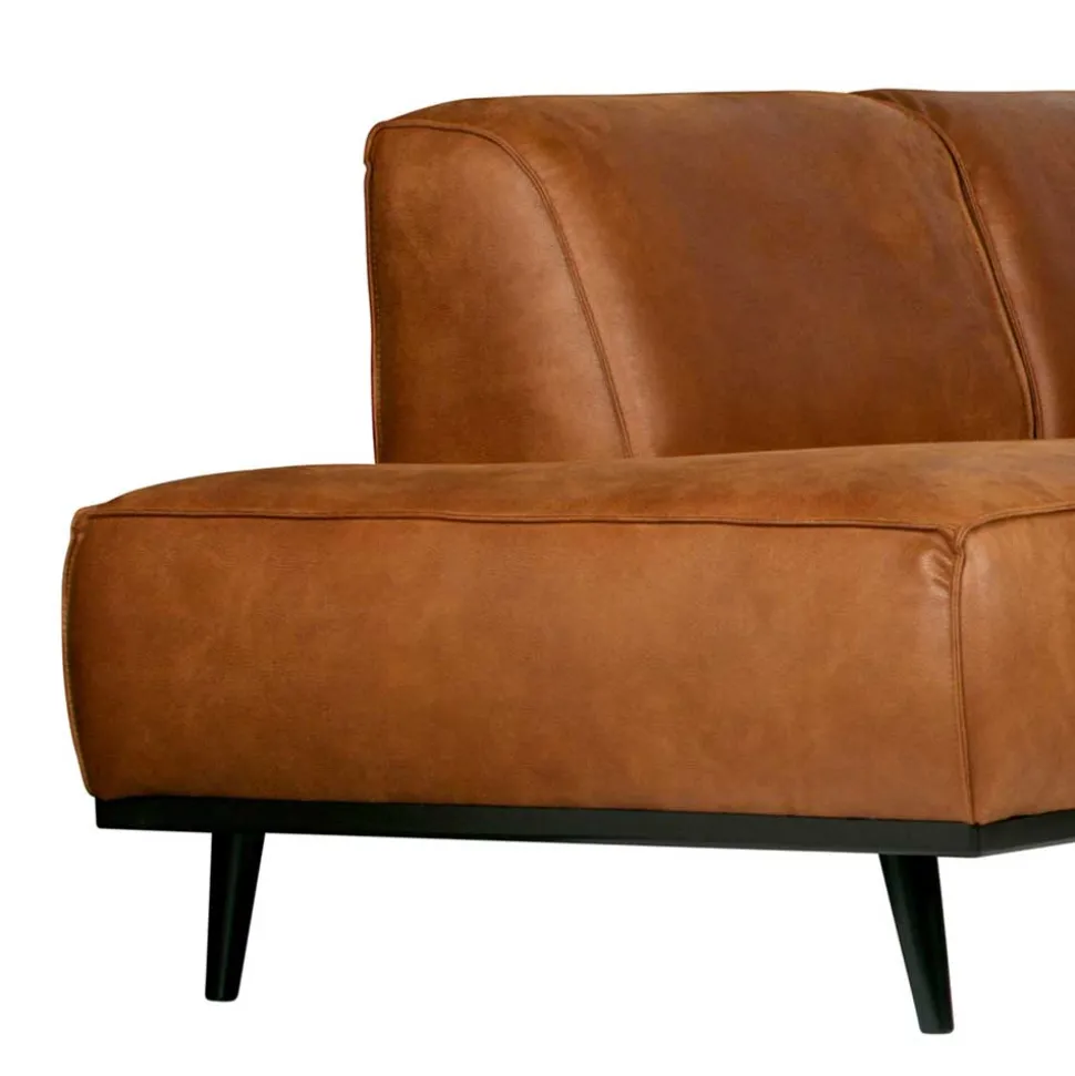 Eckgarnitur Ledercouch in Cognac - Liano