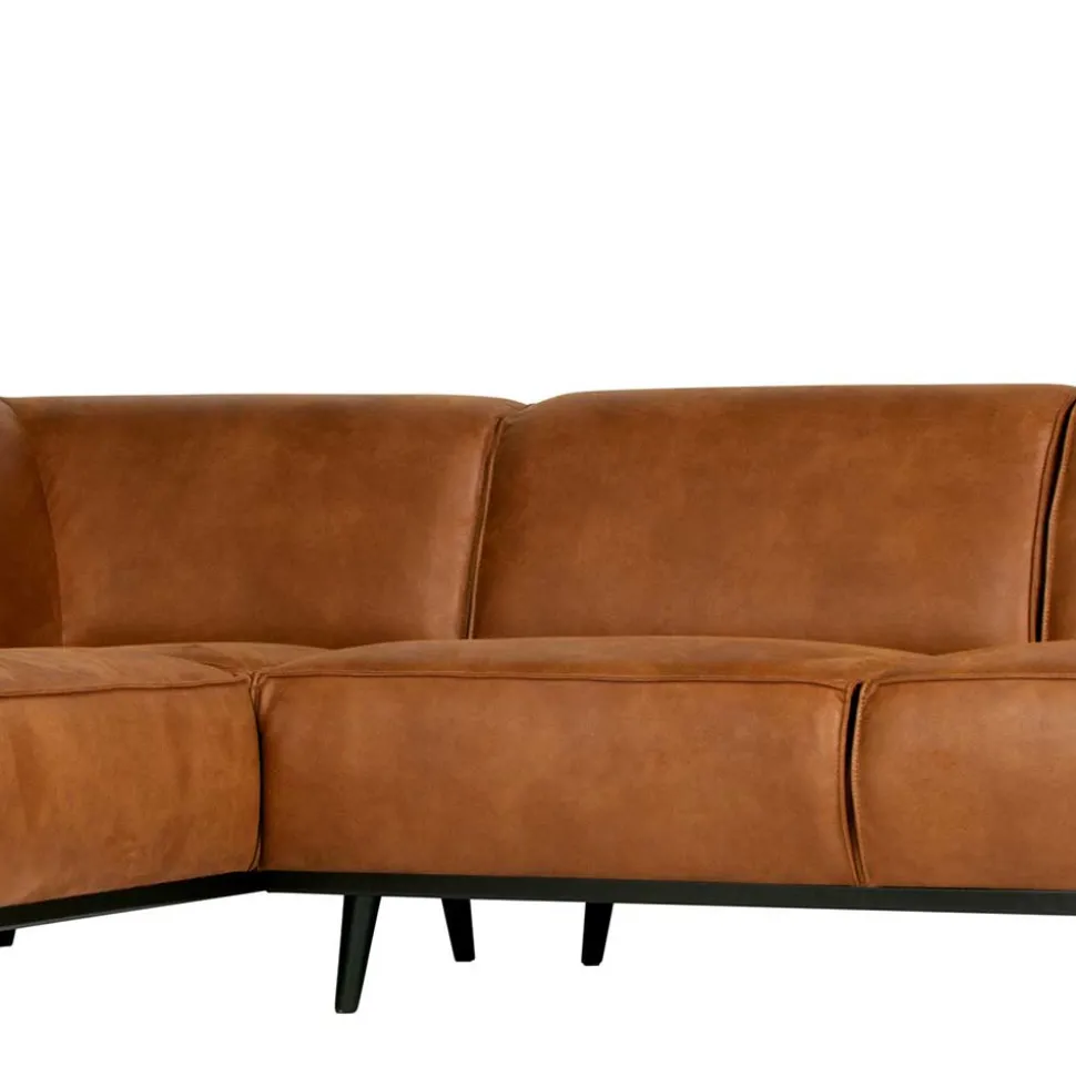Eckgarnitur Ledercouch in Cognac - Liano