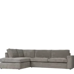 Ecksofa Hope aus Cord-Webstoff und Massivholz