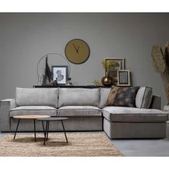 Ecksofa Hope aus Cord-Webstoff und Massivholz