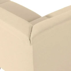 Ecksofa in Beige mit Nussbaum Braun - Nando