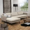 Ecksofa in Beige mit Schwarz - Roco