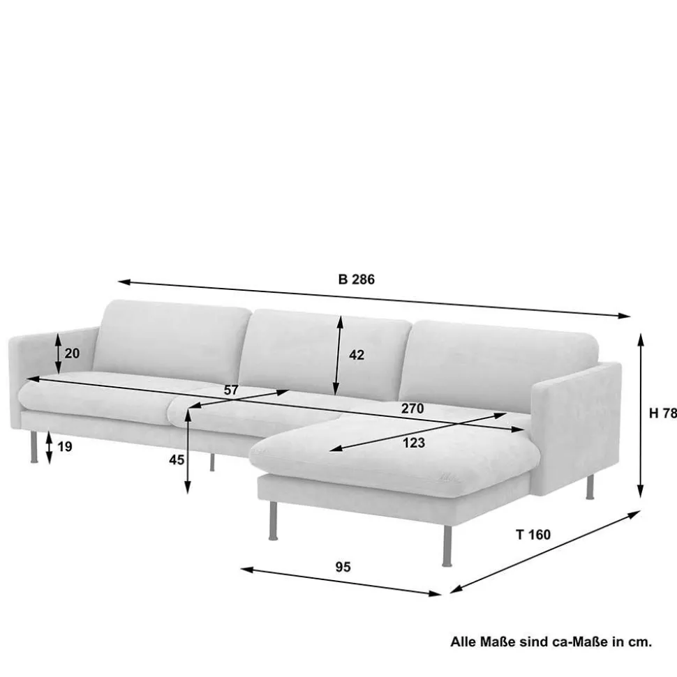 Ecksofa in Beige mit Schwarz - Roco