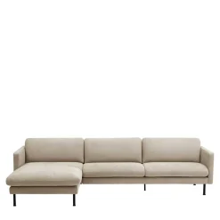 Ecksofa in Beige mit Schwarz - Roco