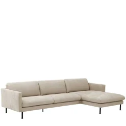 Ecksofa in Beige mit Schwarz - Roco