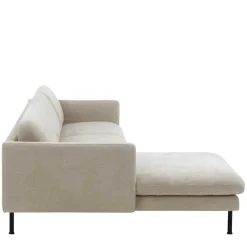 Ecksofa in Beige mit Schwarz - Roco