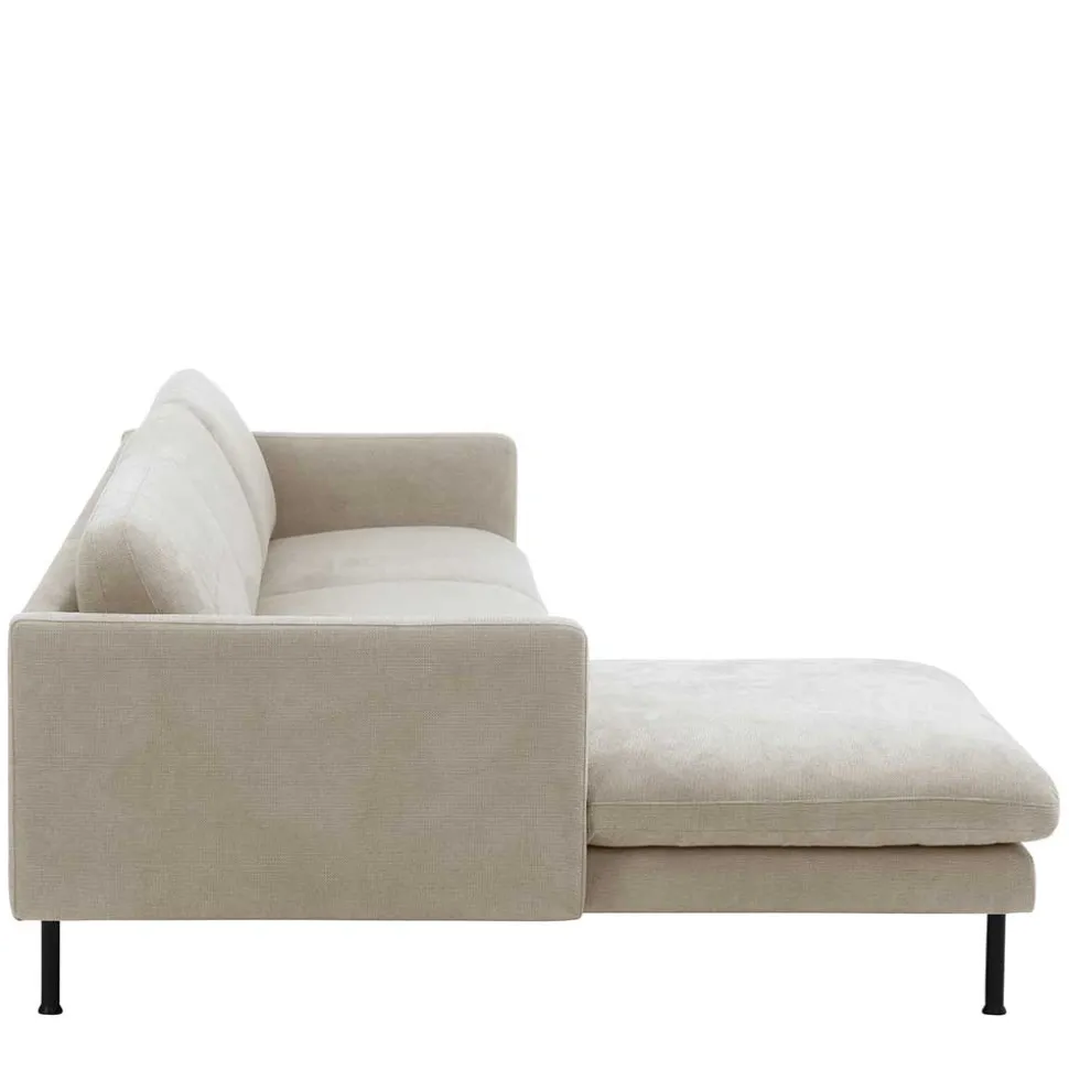 Ecksofa in Beige mit Schwarz - Roco