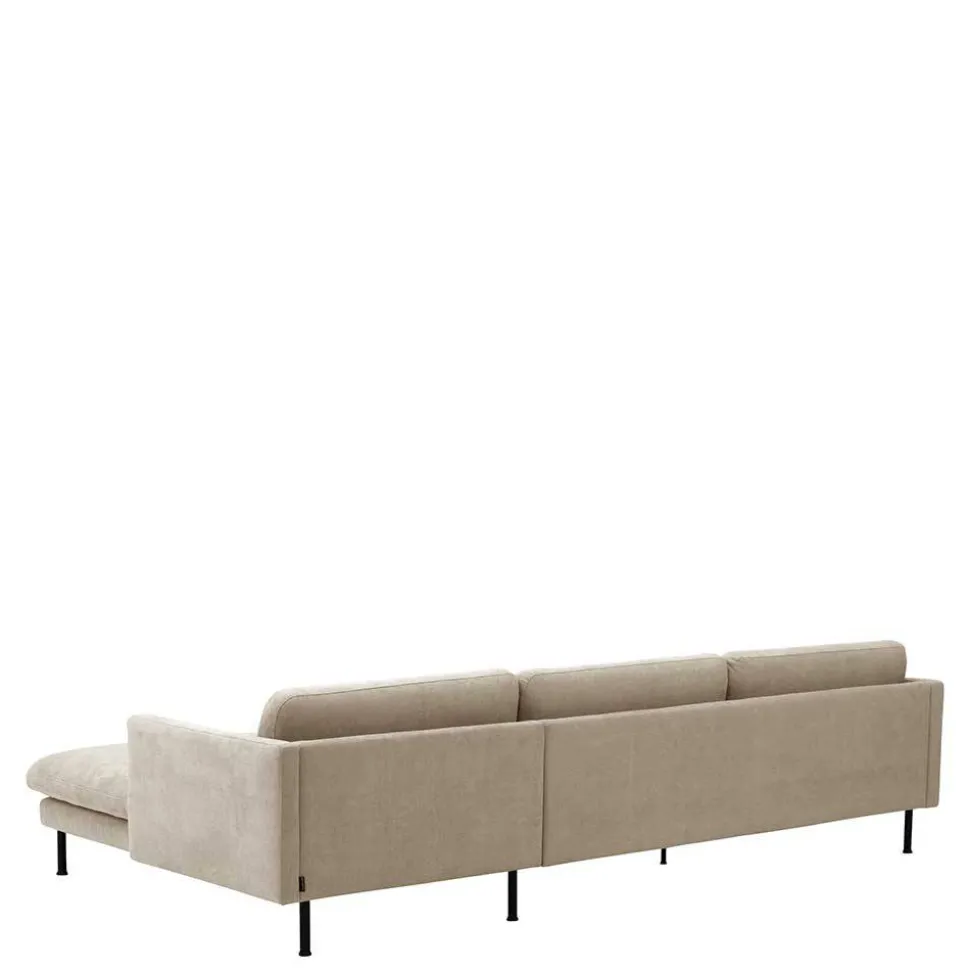 Ecksofa in Beige mit Schwarz - Roco