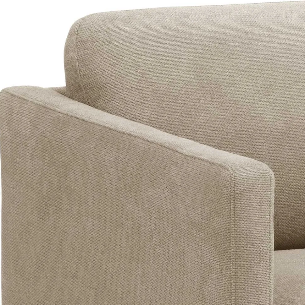 Ecksofa in Beige mit Schwarz - Roco
