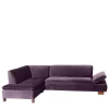 Ecksofa in Dunkellila mit Nussbaum Braun - Babahira
