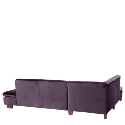 Ecksofa in Dunkellila mit Nussbaum Braun - Babahira