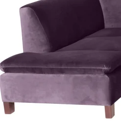 Ecksofa in Dunkellila mit Nussbaum Braun - Babahira
