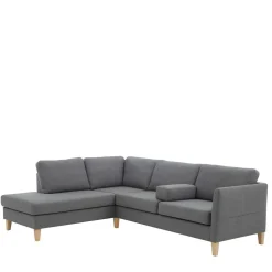 Ecksofa in Grau Stoff - Dreisitzer - Donnsai