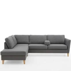 Ecksofa in Grau Stoff - Dreisitzer - Donnsai