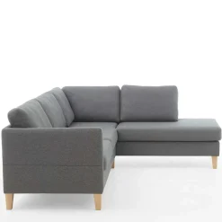 Ecksofa in Grau Stoff - Dreisitzer - Donnsai