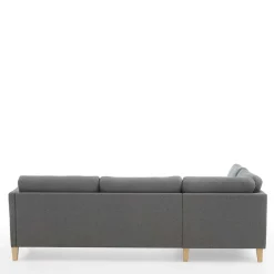 Ecksofa in Grau Stoff - Dreisitzer - Donnsai