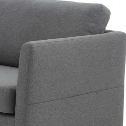 Ecksofa in Grau Stoff - Dreisitzer - Donnsai
