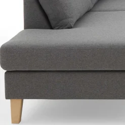 Ecksofa in Grau Stoff - Dreisitzer - Donnsai