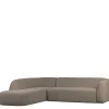 Ecksofa in Hellbraun Chenille Bezug - Acira