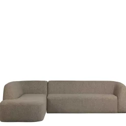 Ecksofa in Hellbraun Chenille Bezug - Acira