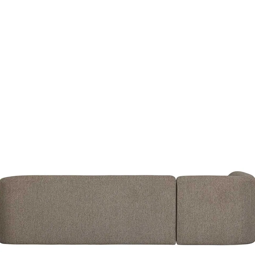 Ecksofa in Hellbraun Chenille Bezug - Acira