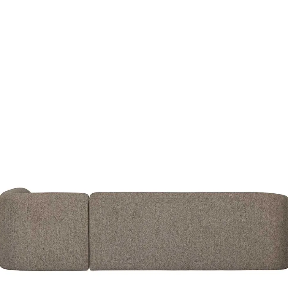 Ecksofa in Hellbraun Chenille Bezug - Acira