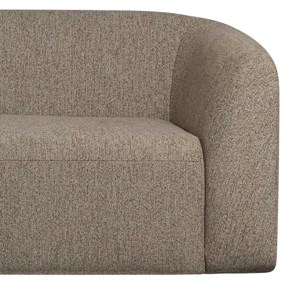 Ecksofa in Hellbraun Chenille Bezug - Acira