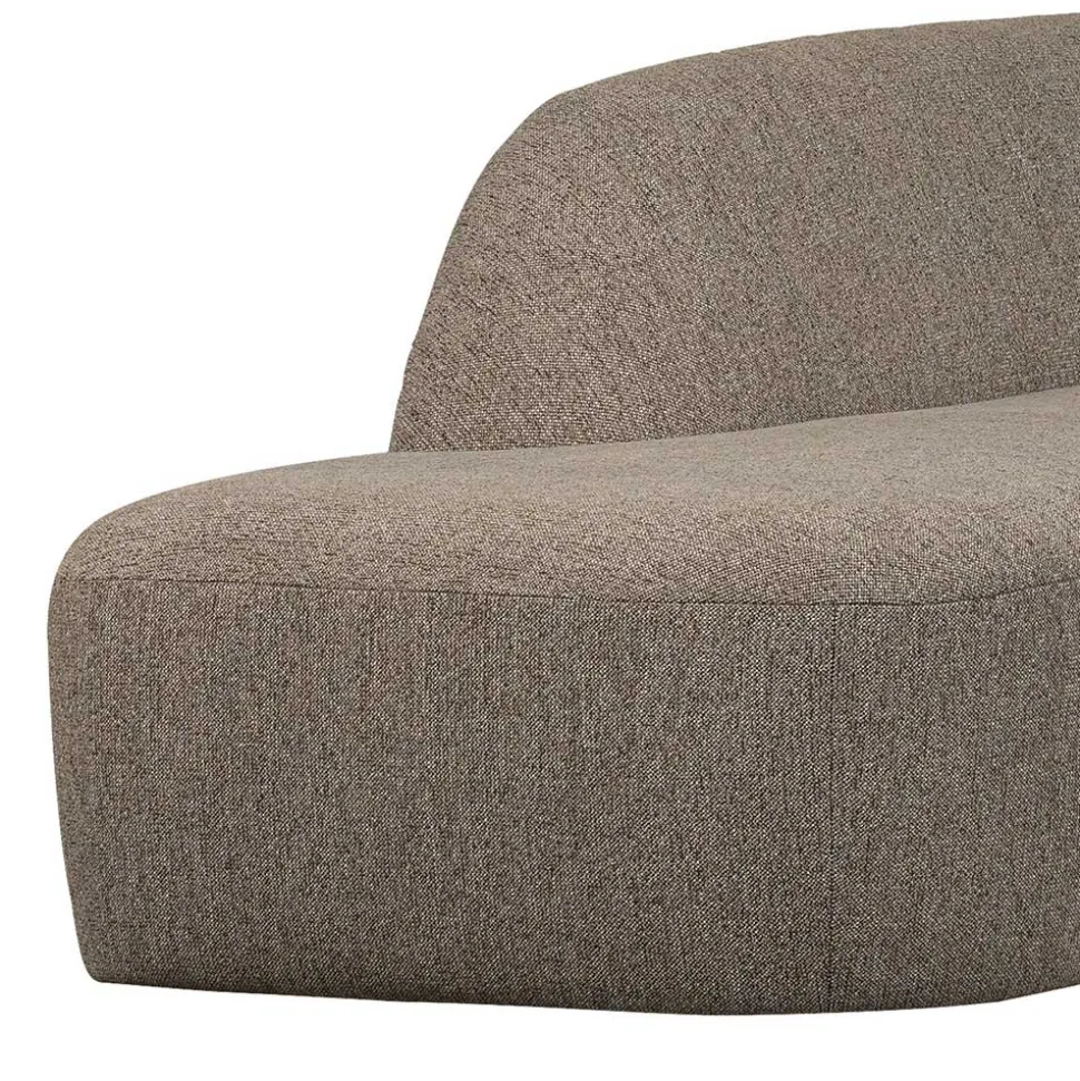 Ecksofa in Hellbraun Chenille Bezug - Acira