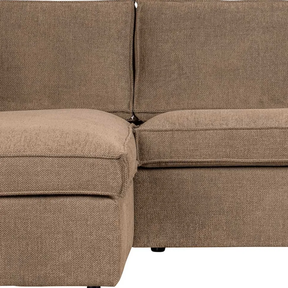 Ecksofa in Hellbraun Webstoff - Malott