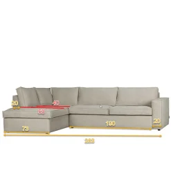 Ecksofa in Hellbraun Webstoff - Malott