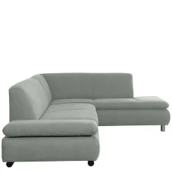 Ecksofa in Hellgrün mit Chrom - Nathan