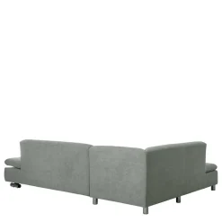 Ecksofa in Hellgrün mit Chrom - Nathan