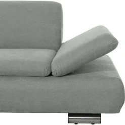 Ecksofa in Hellgrün mit Chrom - Nathan
