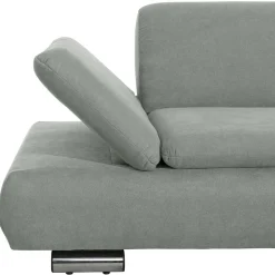 Ecksofa in Hellgrün mit Chrom - Nathan