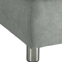 Ecksofa in Hellgrün mit Chrom - Nathan