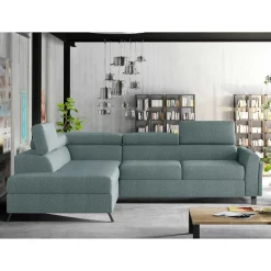 Ecksofa mit Funktion in Mintgrün Microfaser - Daharas