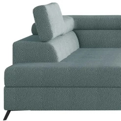 Ecksofa mit Funktion in Mintgrün Microfaser - Daharas