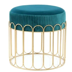 Edler Samthocker in Petrol & Gold - Ugian
